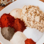 BBQ Rub Ingredients on a white plate