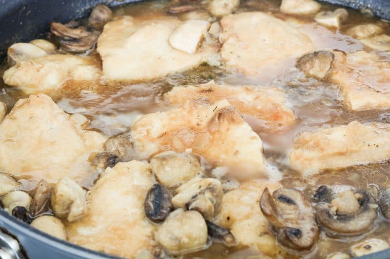 Chicken Marsala simmering