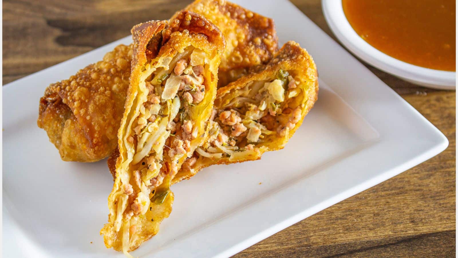 Egg roll cut diagonally