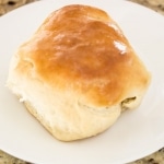 Yeast Dinner Roll on White Plate