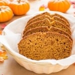 Sliced Pumpkin Bread in Bread Basket