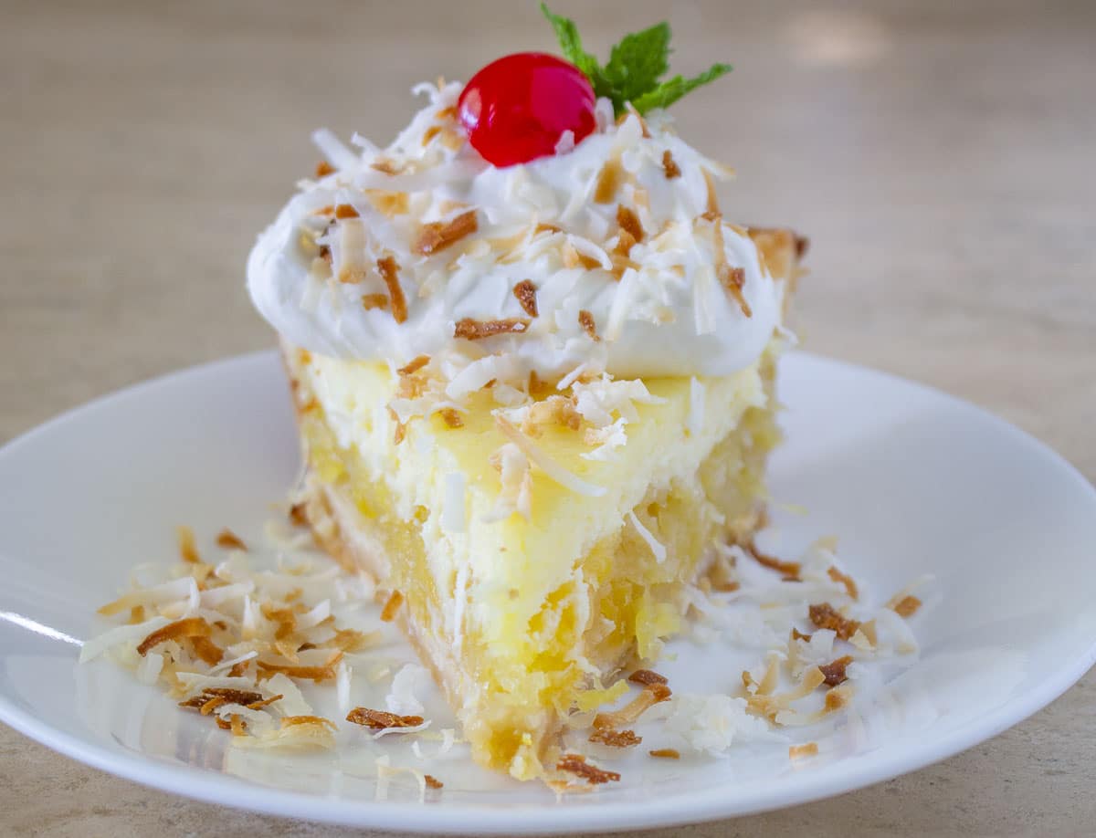 Piece of pie on a plate
