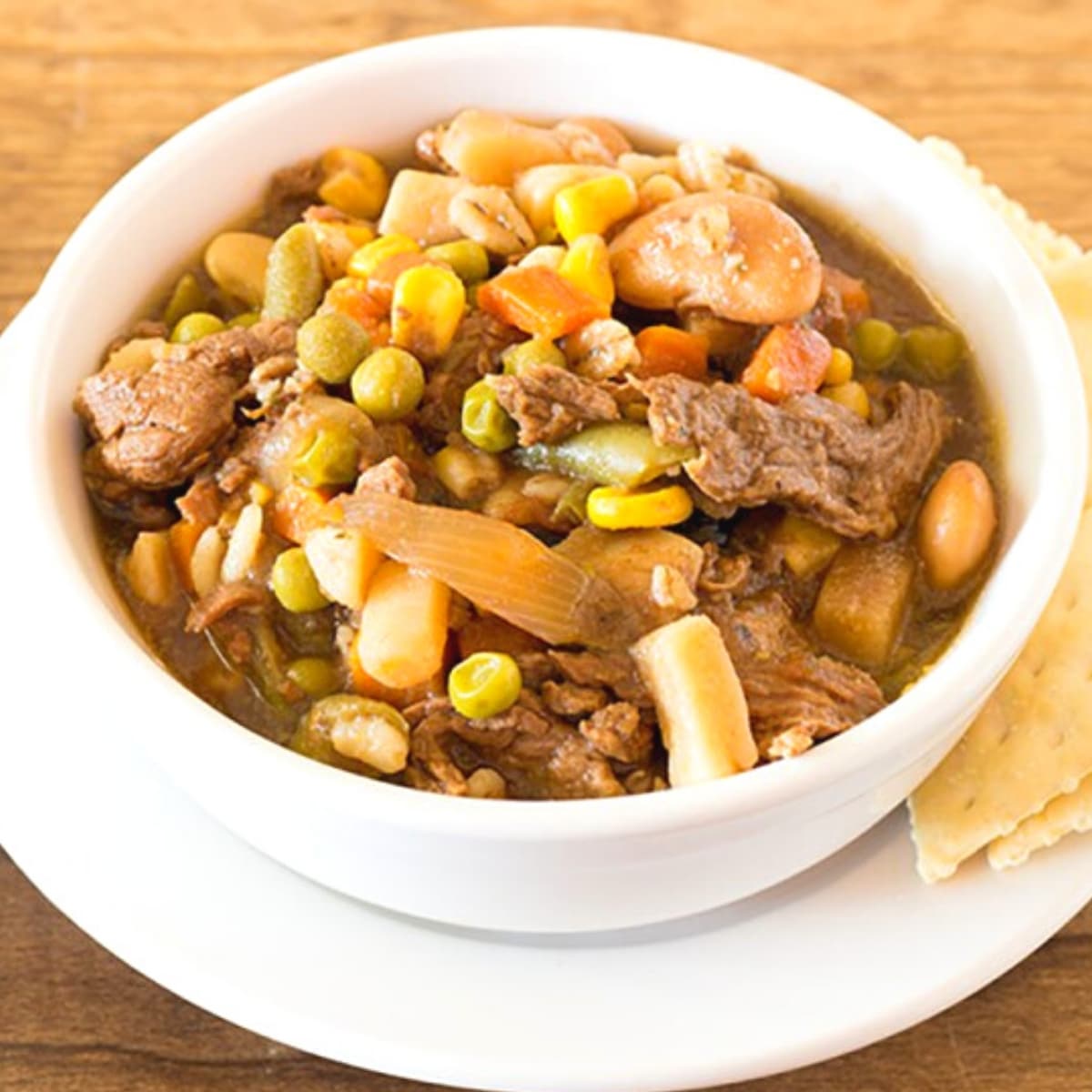 Bowl of soup in a white bowl