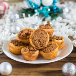 Pecan Tassies on white plate
