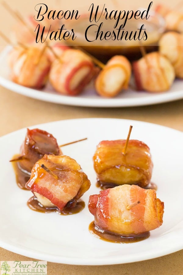 Bacon Wrapped Water Chestnuts with Dipping Sauce