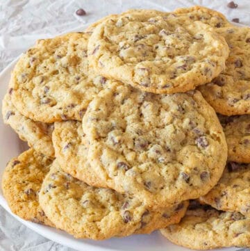 Plate of chocolate chip cookies