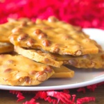 Peanut Brittle stacked on a plate