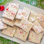 Peppermint Bark on a white plate