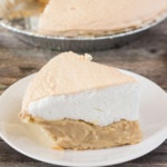 Butterscotch pie with a meringue topping on a plate