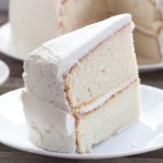White cake slice on a plate
