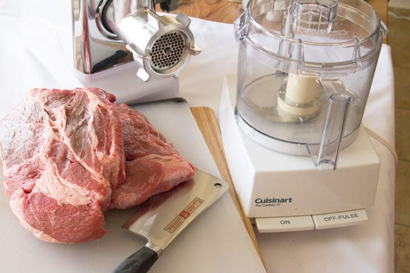 grinding meat in food processor