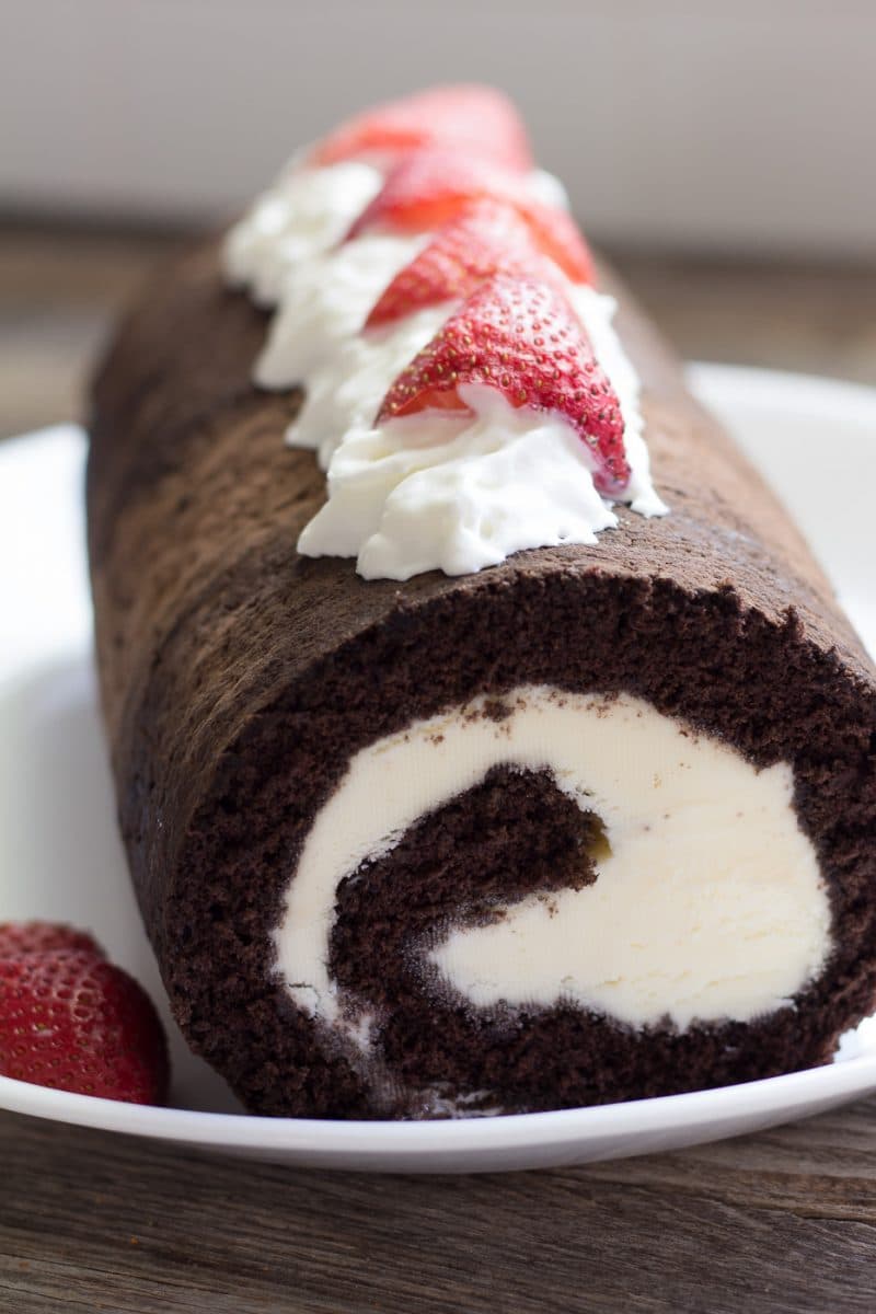 Chocolate Ice Cream Roll Cake Recipe
