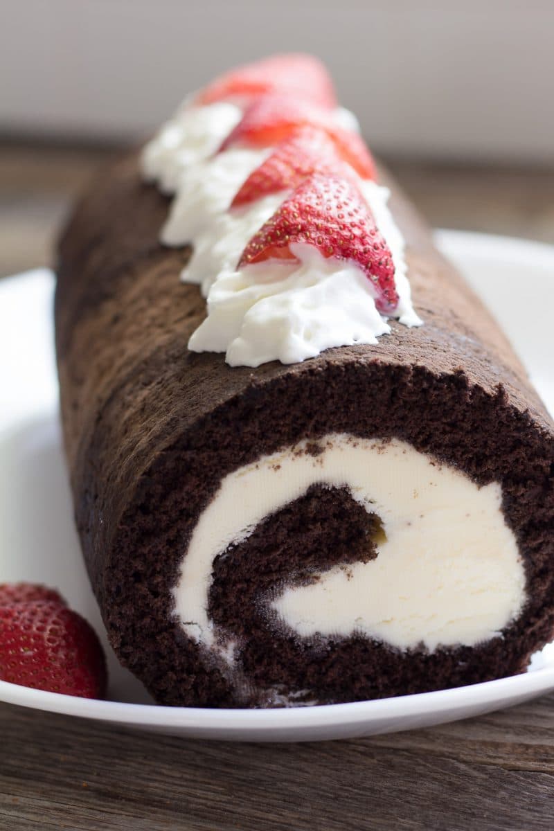 Chocolate Ice Cream Roll Cake Recipe 