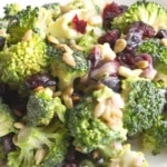 Broccoli Salad with cranberries and sunflower seeds