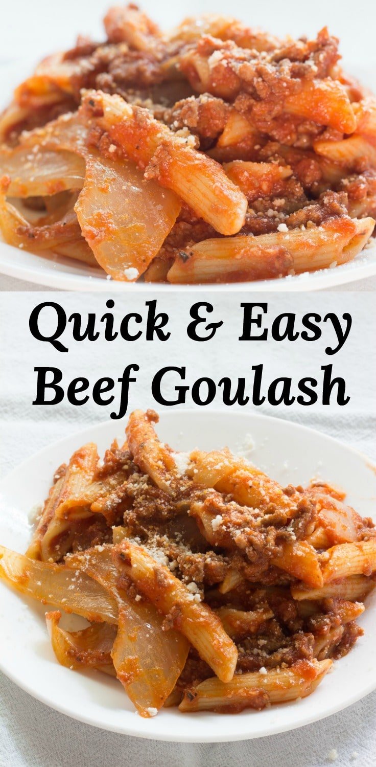 Kid-Friendly, Quick & Easy Beef Goulash made with ground beef is great for those busy nights you want something satisfying yet fast.