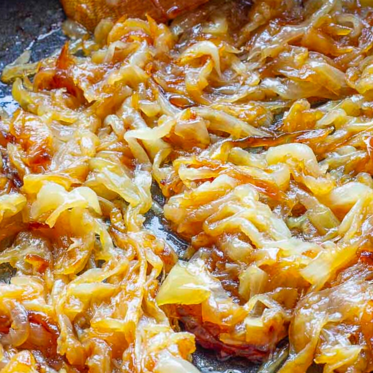 Caramelized onions in a skillet