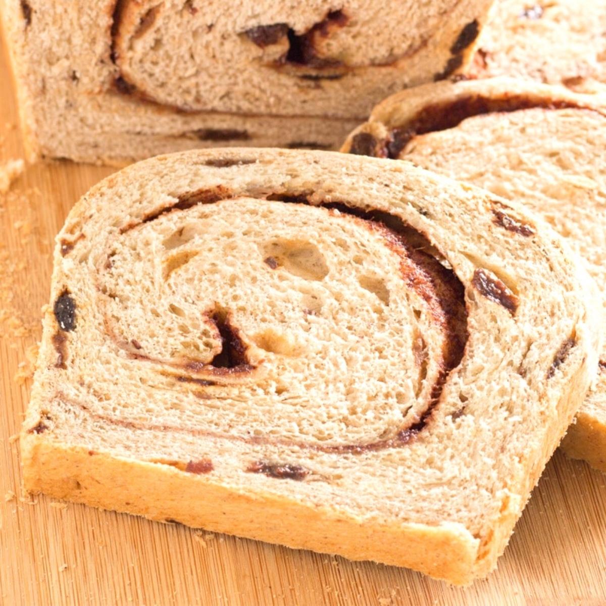 Sliced raisin bread