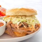 BBQ Pulled Pork Sandwich on a plate