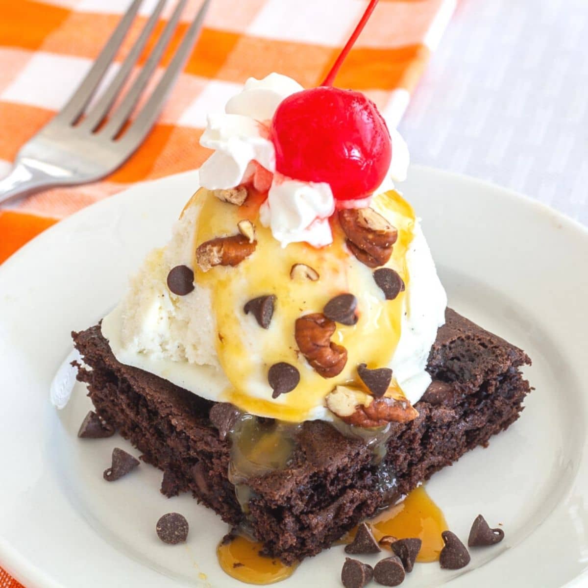 Cake and ice cream on a plate