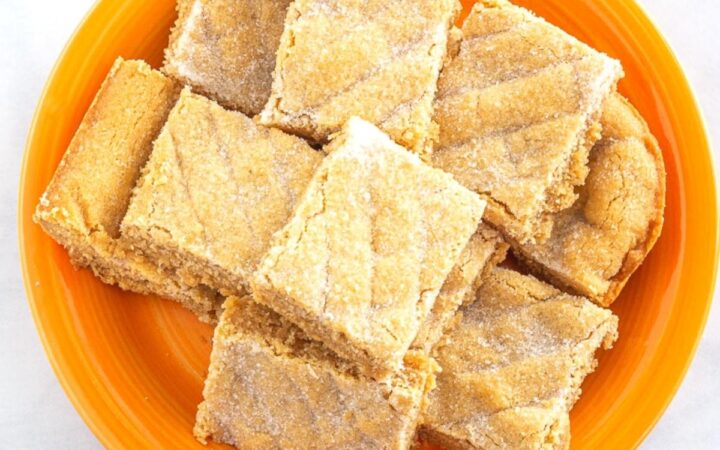 Plate of peanut butter pan cookies
