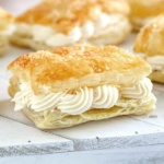 Lazy Cream Horn on a wooden plank
