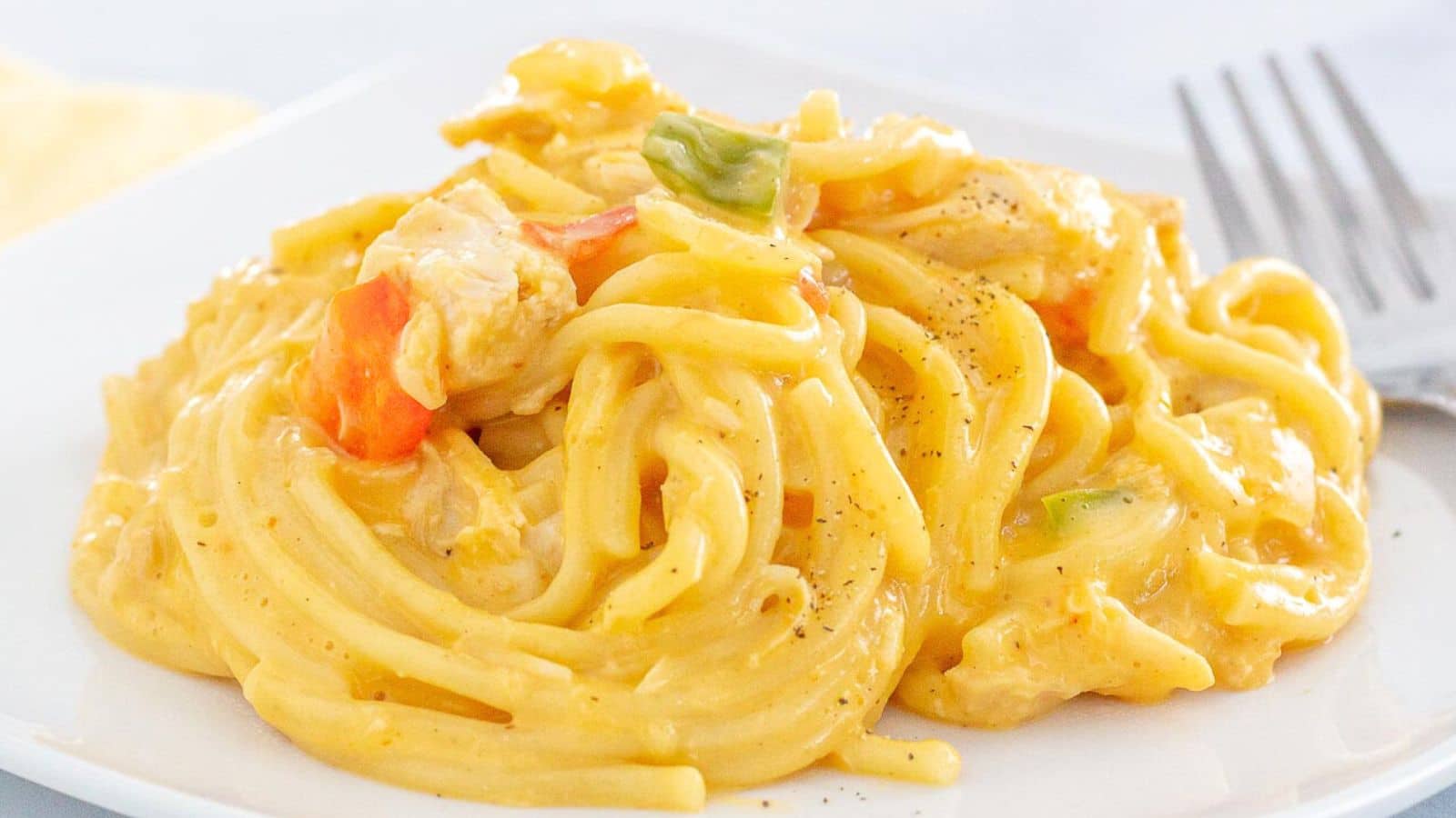 Chicken Spaghetti on a Plate