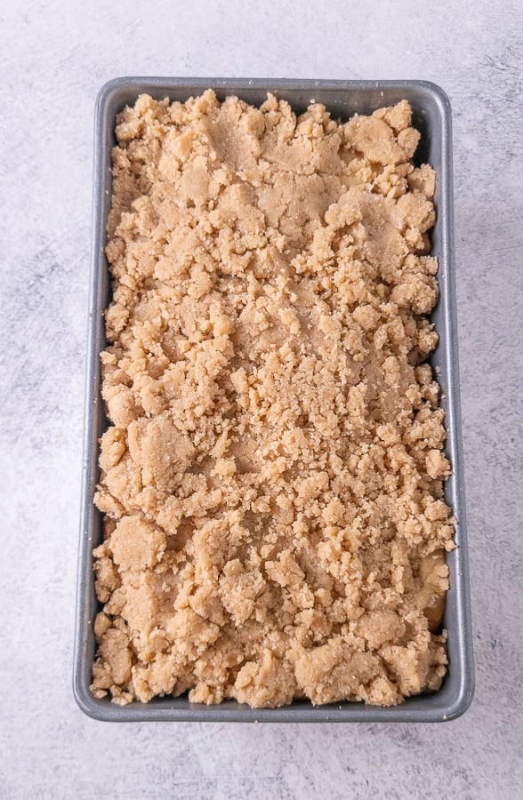 Crumb topping in a pan