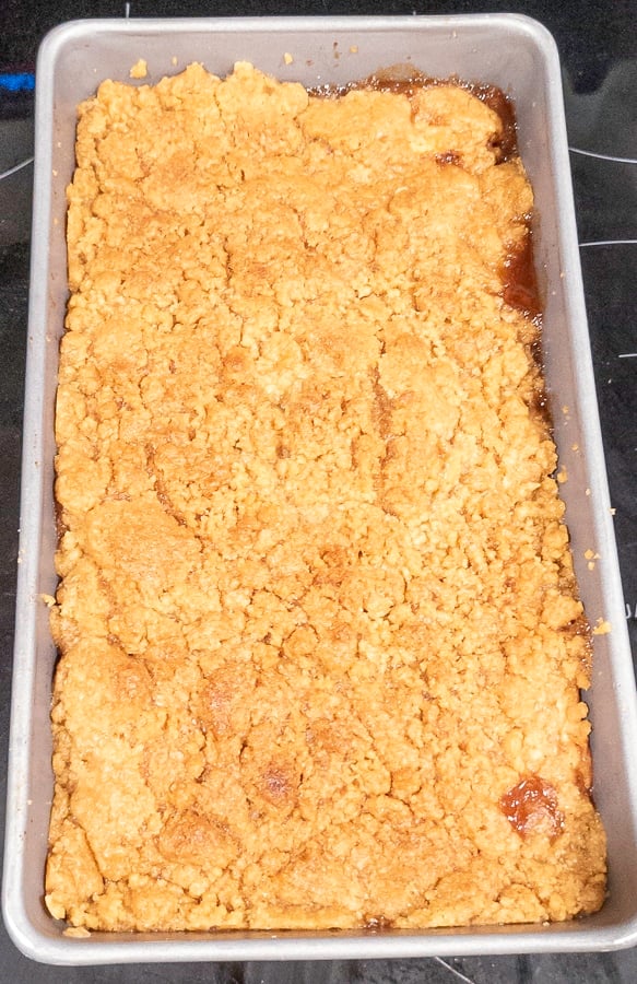 Baked apple crumble fresh from the oven