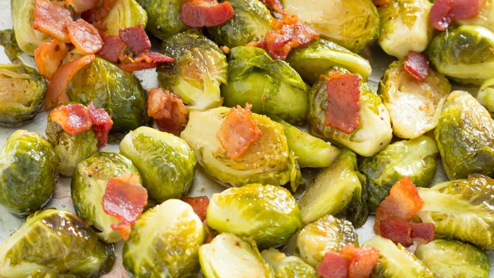 Roasted Brussels sprouts and bacon