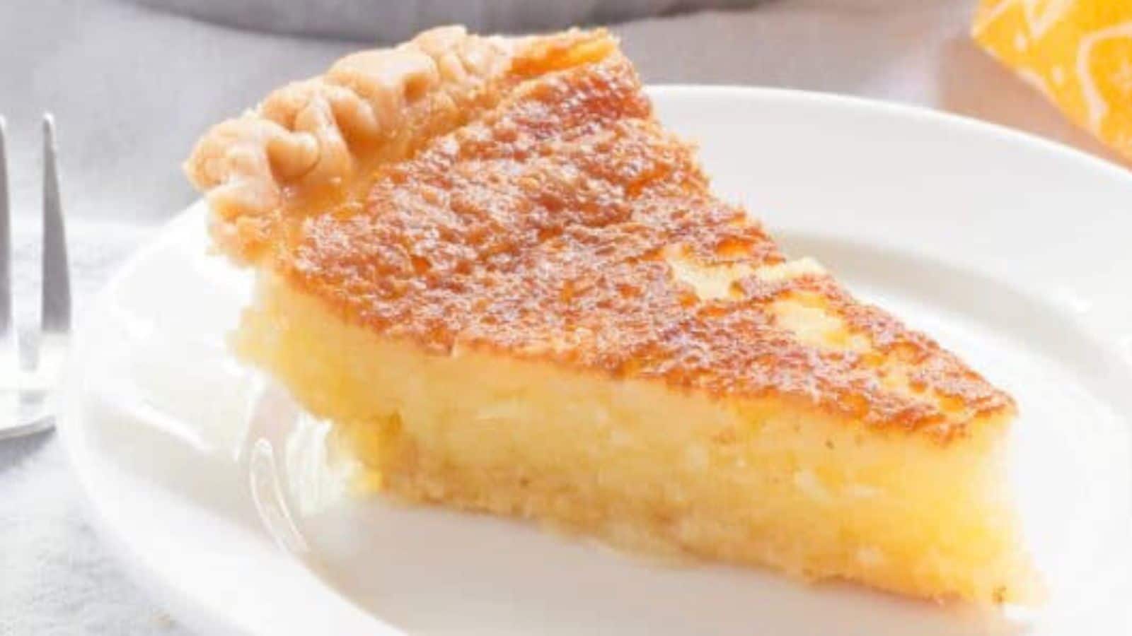 Slice of Chess Pie on a plate