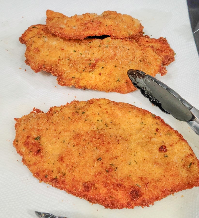 Fried chicken on paper towels
