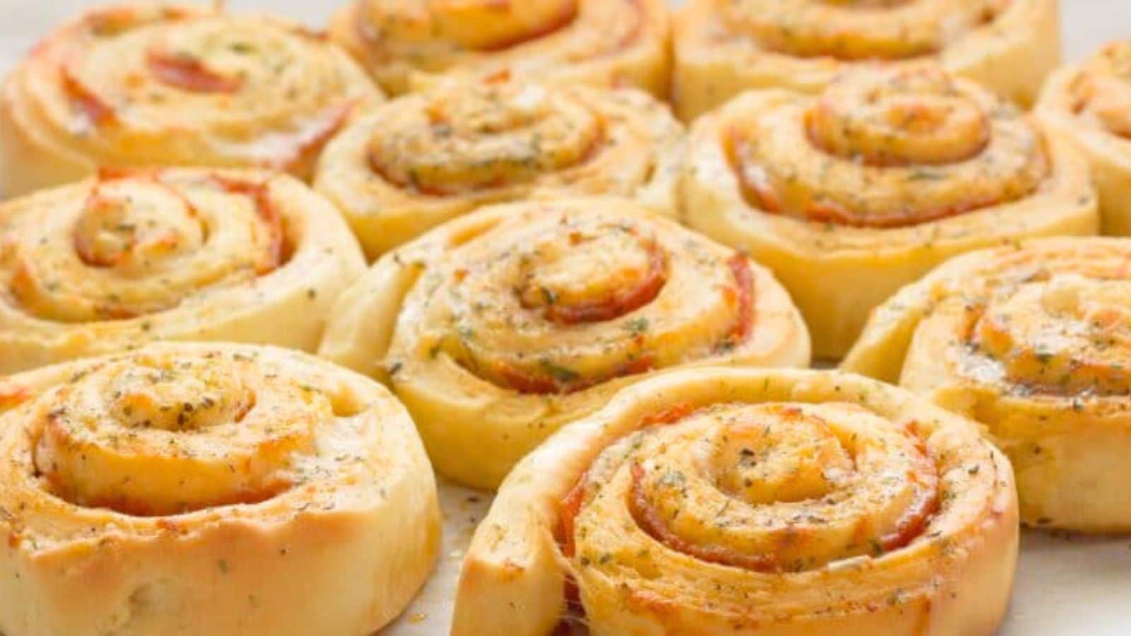 Pizza Rolls on a baking sheet