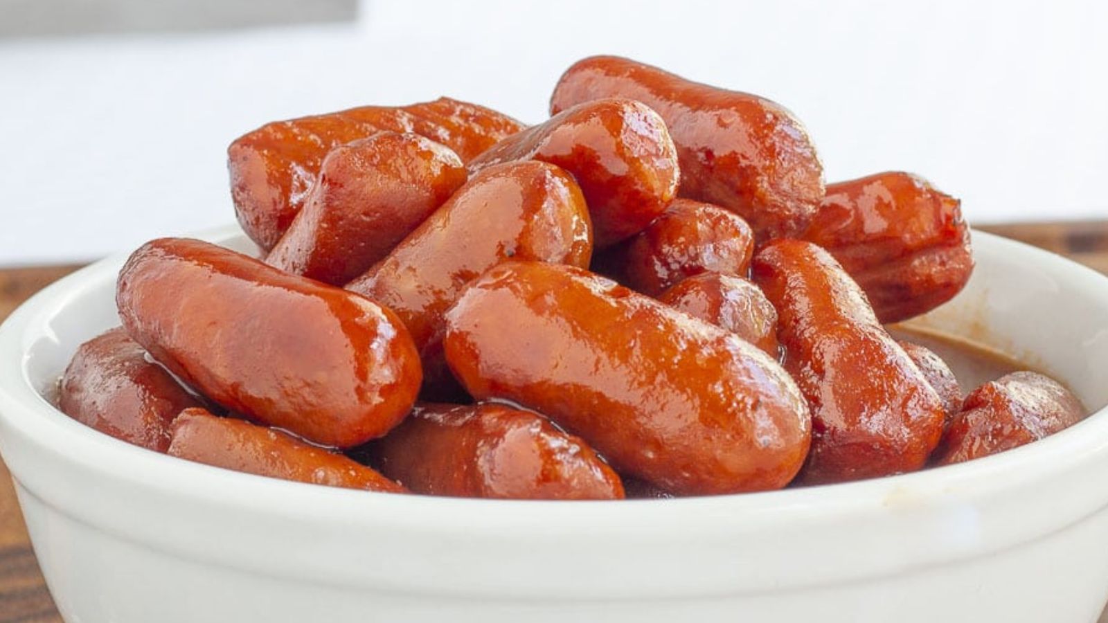 Little sausages in a bowl