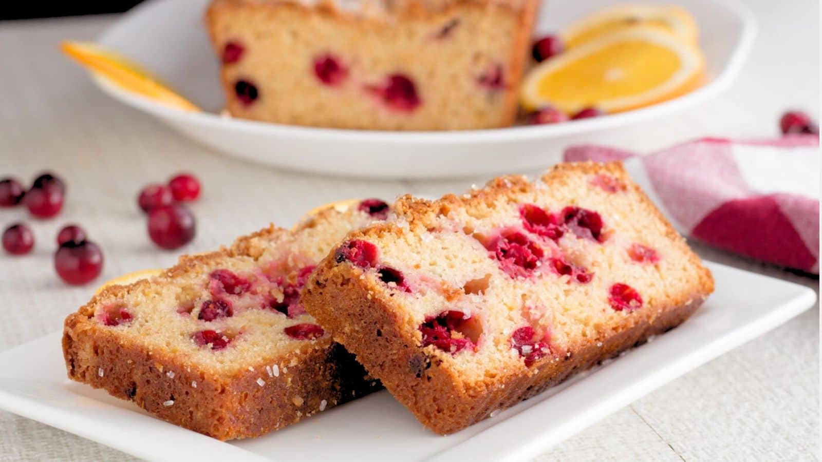 Cranberry Bread slices on a plate