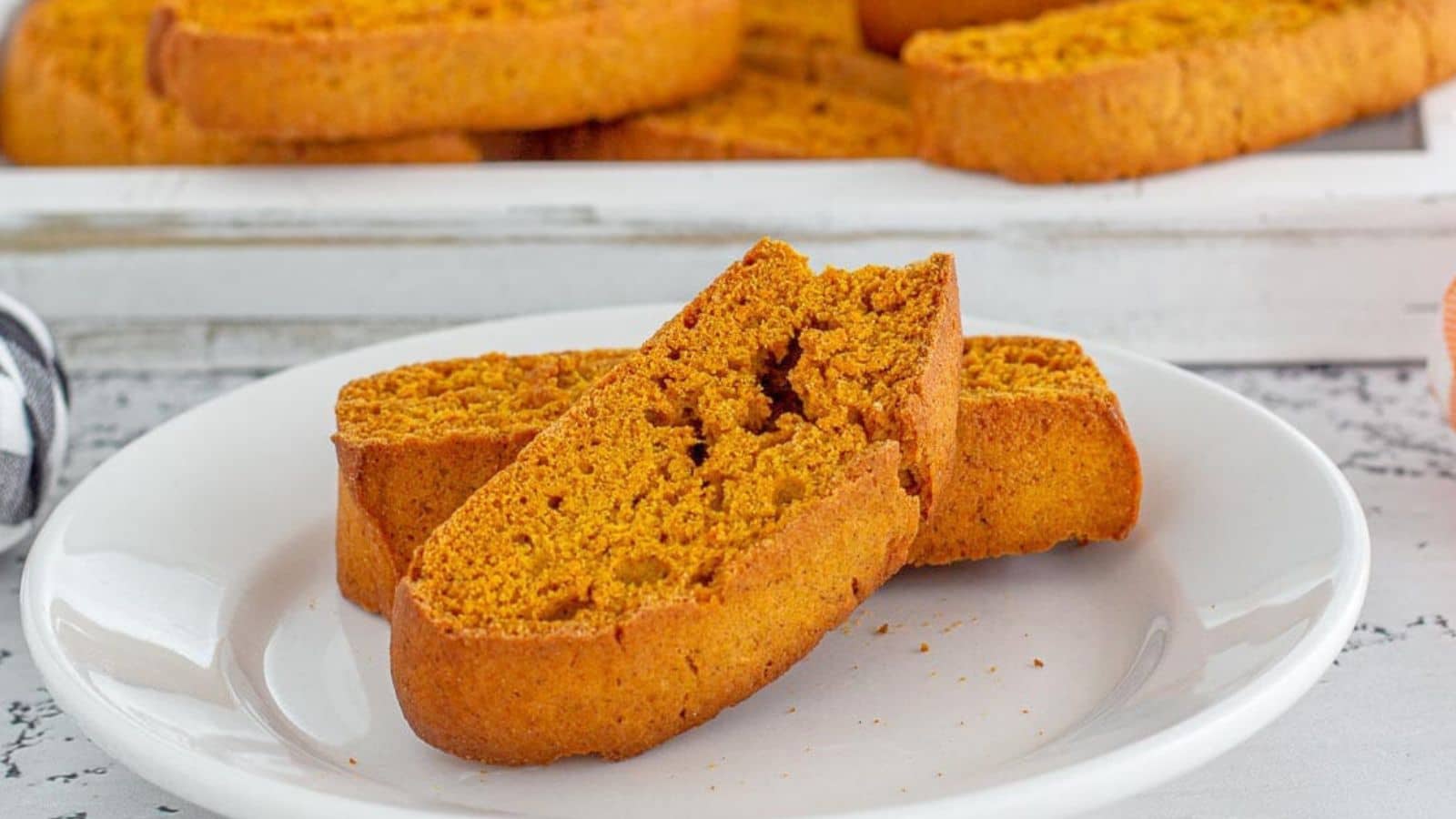 Pumpkin Biscotti on a plate
