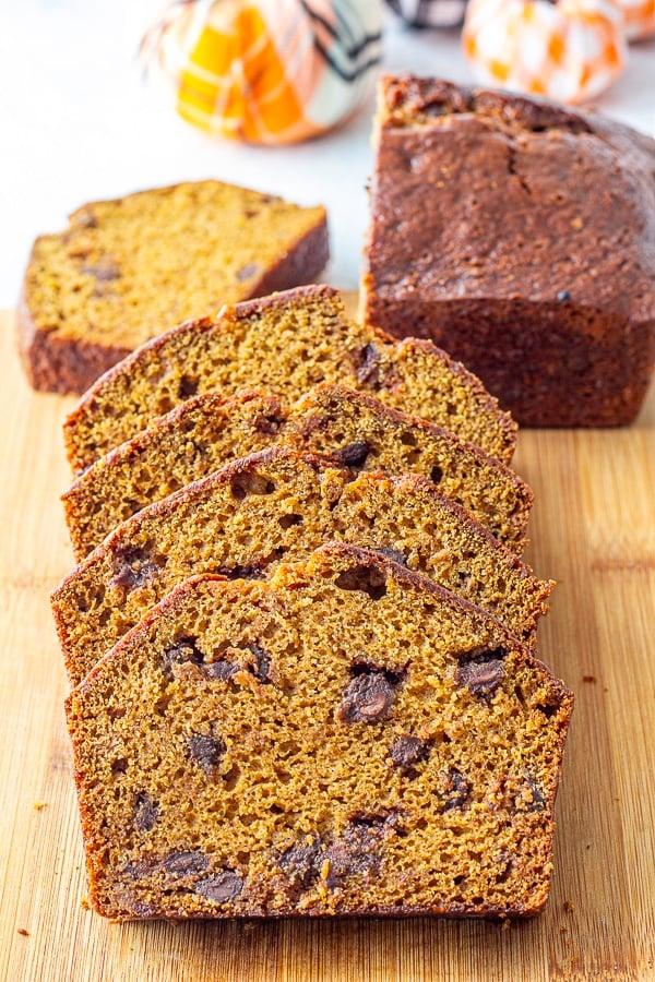 slices of quick bread with chocolate chips