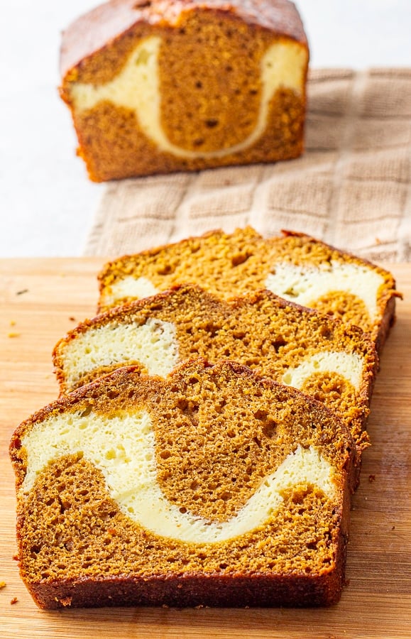 slices of swirl bread on a cutting board