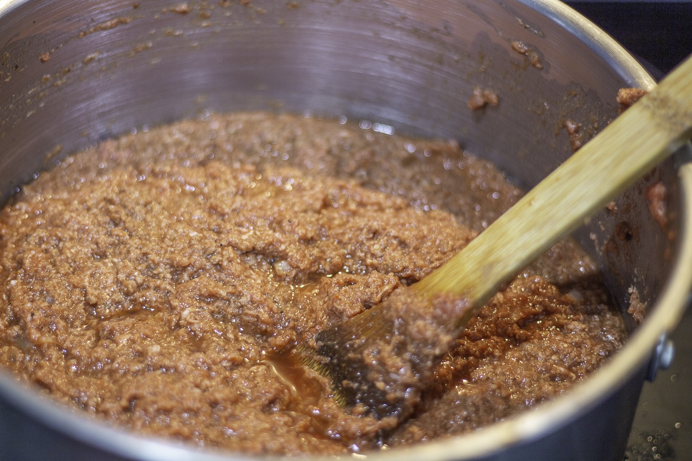 Meat beginning to cook