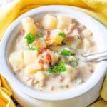 crockpot potato soup in a bowl