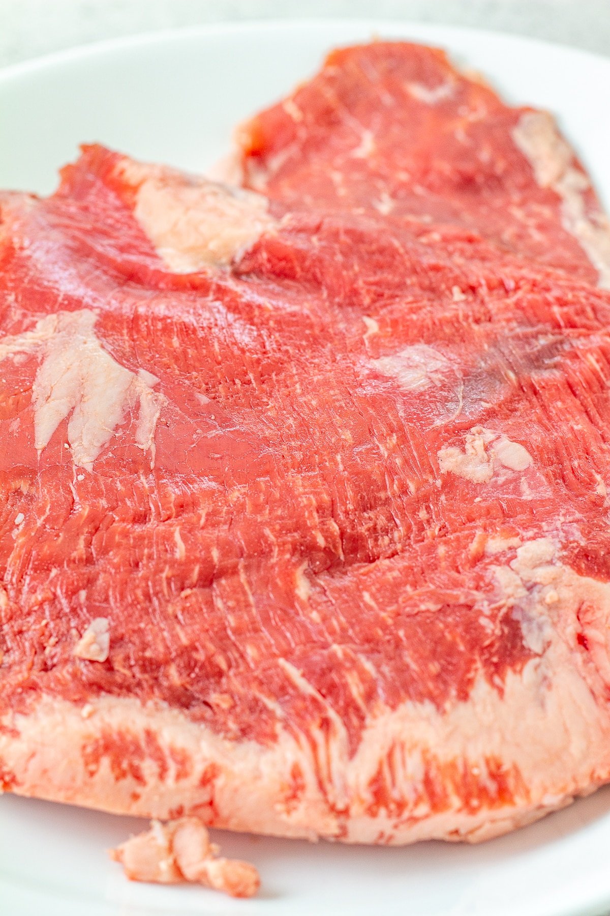 Raw beef on a plate