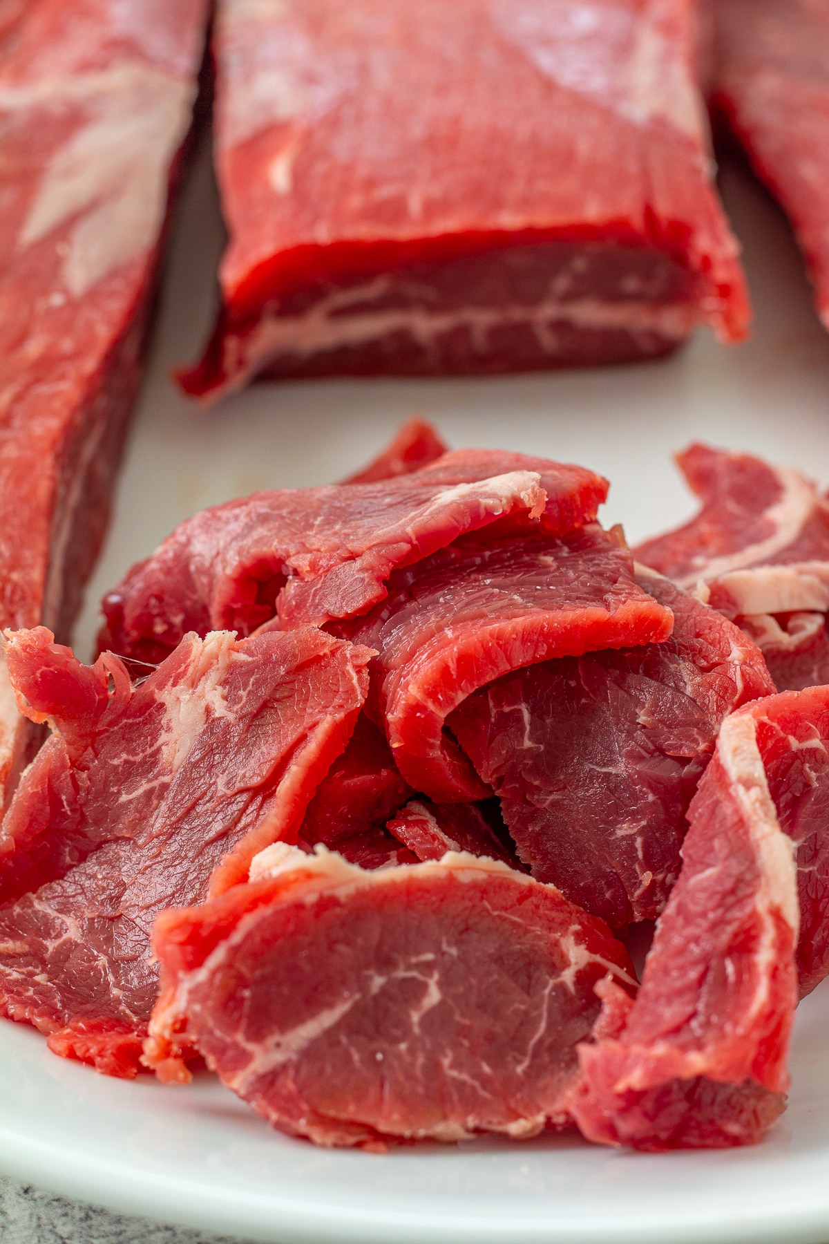 Raw beef on a plate