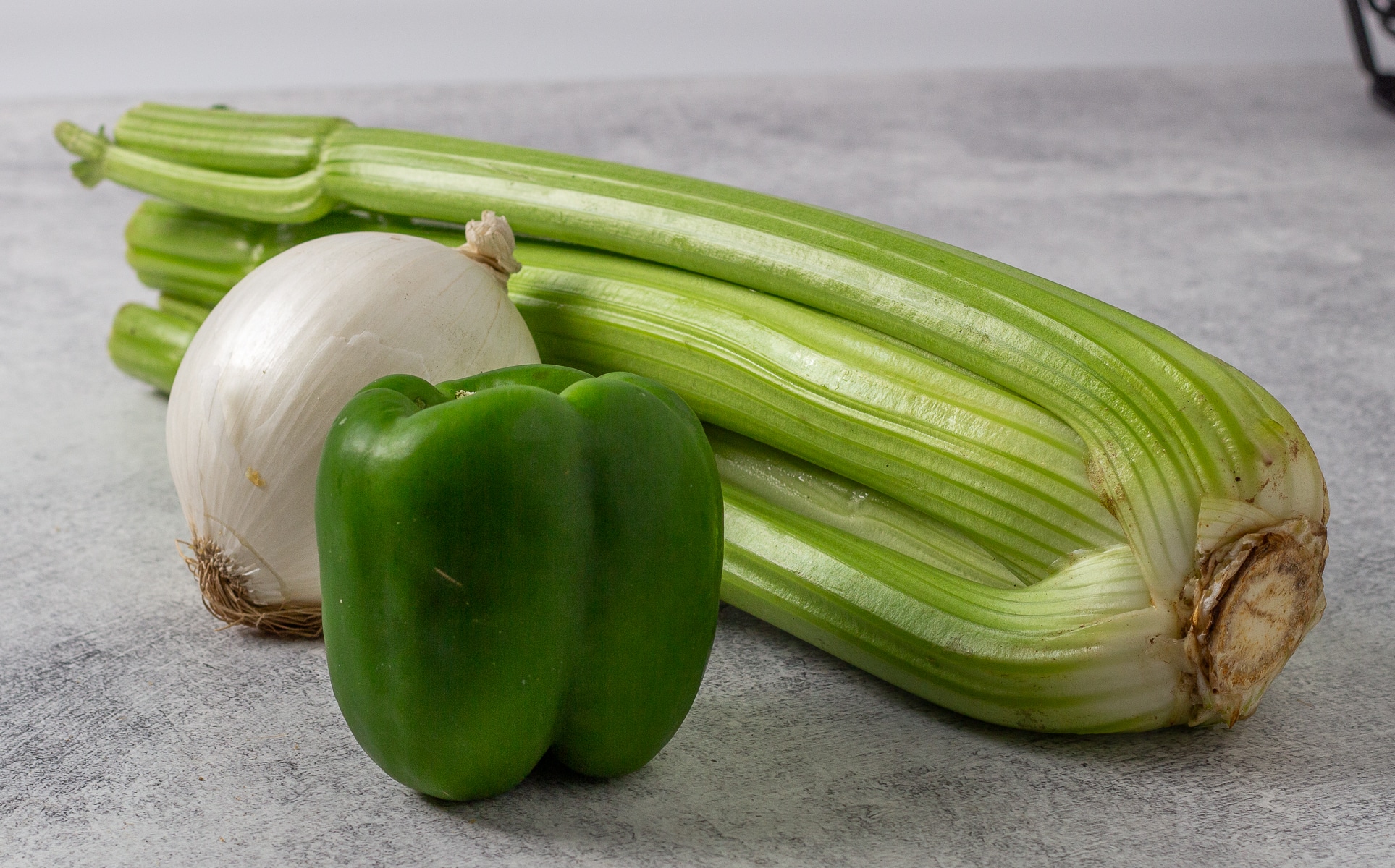 Celery, onion, and bell pepper