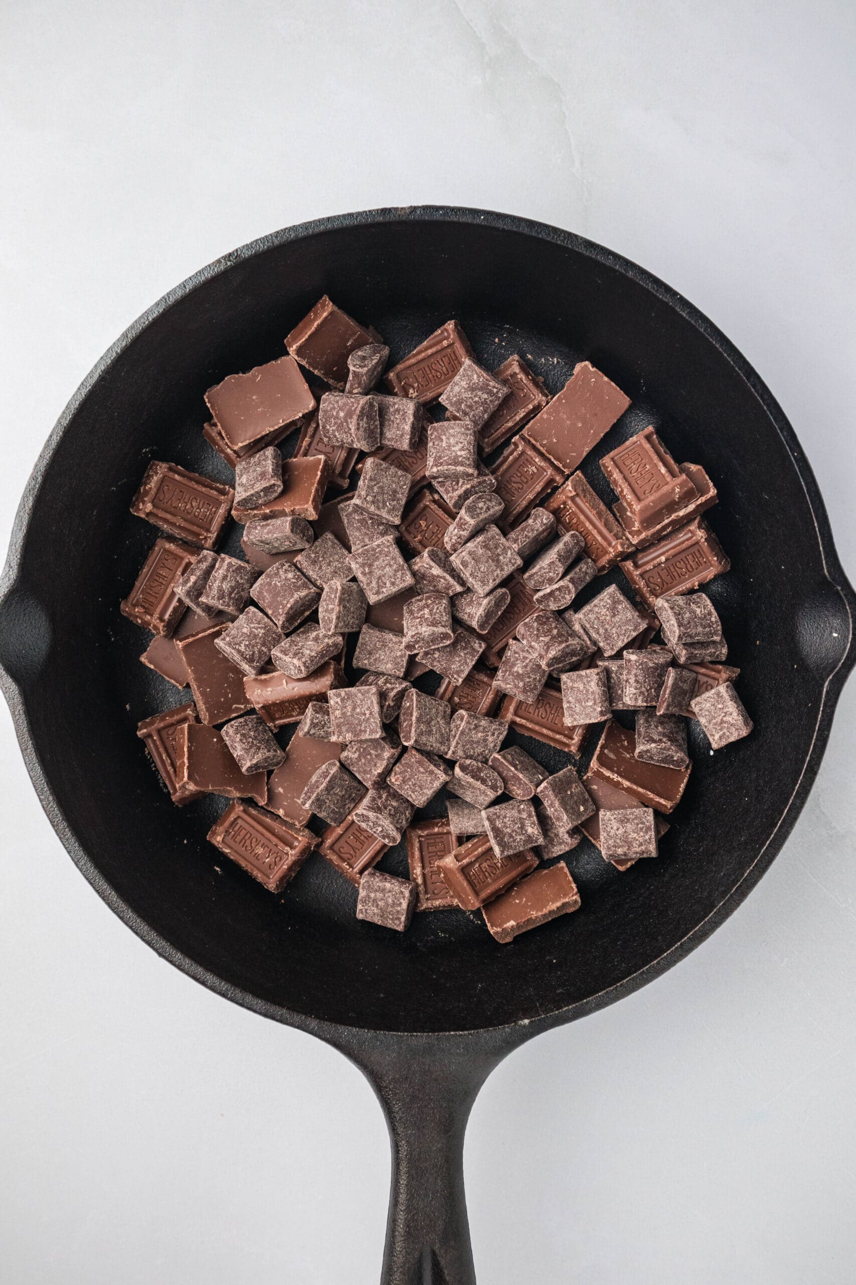 chocolate in a skillet