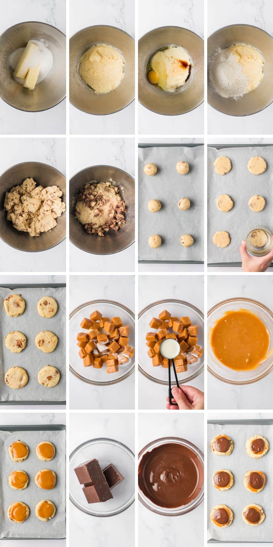 Making Twix cookies in a photo collage